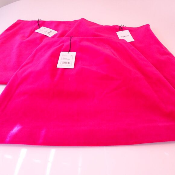 Theory Women's HW Mini Magenta Stretch Velvet Skirt Sz 0 NWT 315 - Picture 4 of 10